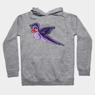 Cute Flying Purple Parrot Hoodie